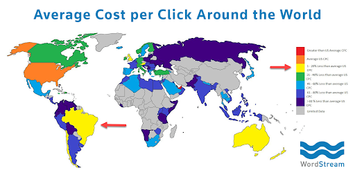 Average Cost Per Click Around the World