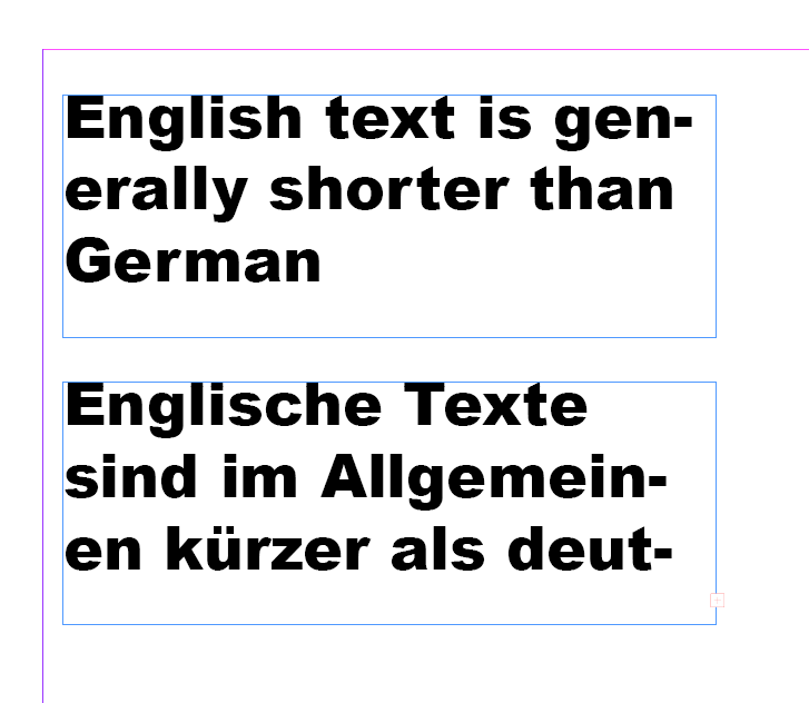 Translate Adobe Indesign project- adjust text size to language