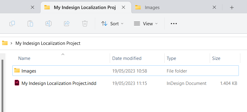 How to structure Adobe Indesign project folder for localization