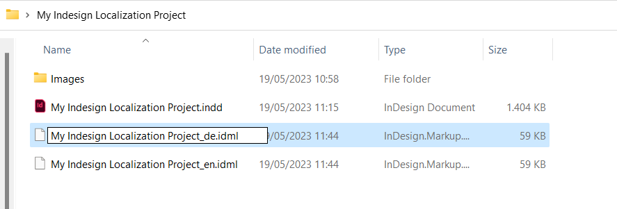 Import IDML file to indesign after translation