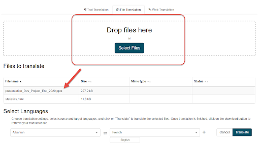 systran file translator